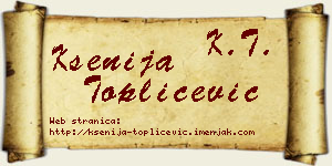 Ksenija Topličević vizit kartica